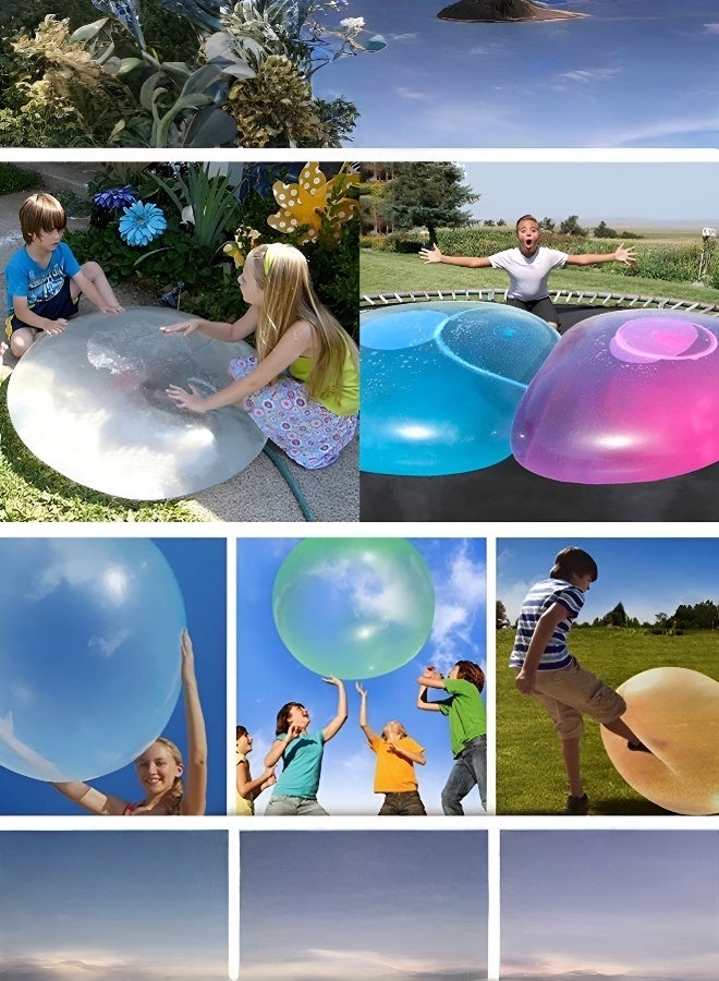 عام الكرة الفقاعية الشفافة العملاقة للأطفال - لعبة ممتعة وملونة قابلة للنفخ - Image 4
