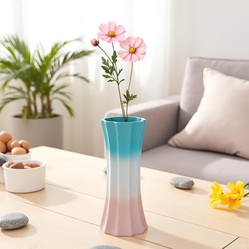 Lasaki Vanya Small vase 3t PWA Ceramic Flower Vase for Living Room, Bedroom, Dining Table, Home Decoration, Artificial Flowers|D- 6.5 X H - 13 cm|Flowers not Included - Image 3