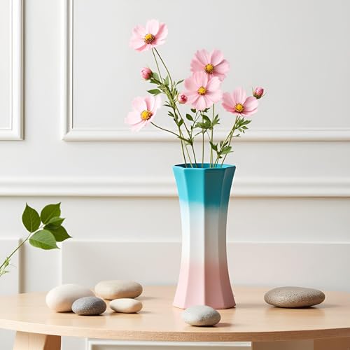 Lasaki Vanya Small vase 3t PWA Ceramic Flower Vase for Living Room, Bedroom, Dining Table, Home Decoration, Artificial Flowers|D- 6.5 X H - 13 cm|Flowers not Included - Image 4