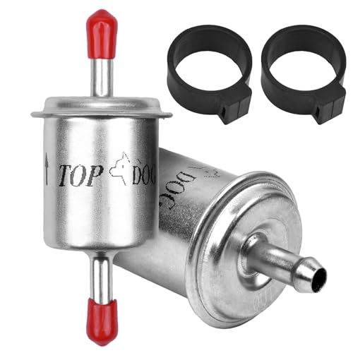 XYRVICT 1/4 Inline Fuel Filter - 50 Micron High Pressure Aluminum Gas Filter - Automotive Diesel Fuel Filters for Lawn Mower Small Engine Motorcycle ATV Marine Truck Tractor Boat, High Flow (1/4 Inch) - Image 1