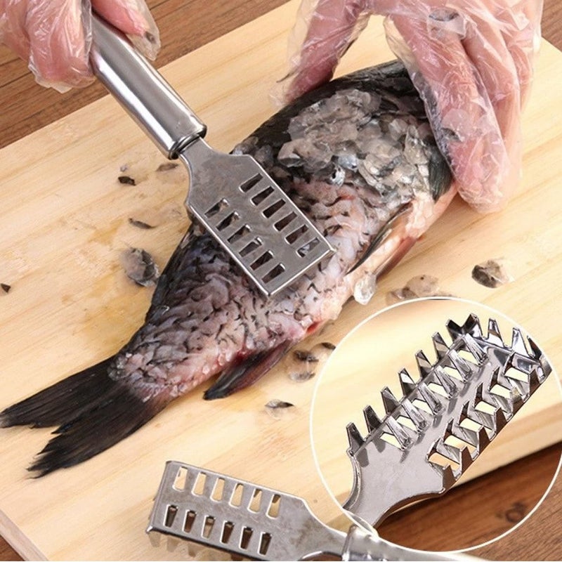 Alitocrat Alitocrat Fish Scale Remover Scraper Stainless Steel Fish Cutting Tools Sawtooth Easily Remove Fish ScalesCleaning Brush Scraper Kitchen Tool  - Image 5