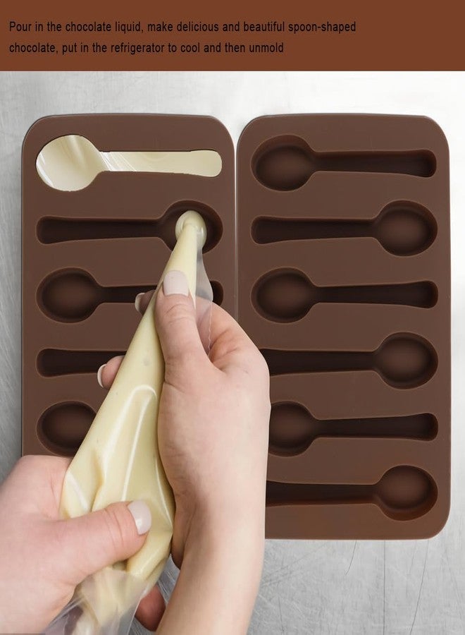 JOGILBOY 2 Pack Spoon Shaped Chocolate Molds 6 Cavities Silicone Mold Candy Making DIY Specialty Bakeware Cane Spoons Handmade Stirring - Image 4