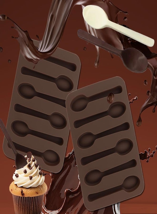 JOGILBOY 2 Pack Spoon Shaped Chocolate Molds 6 Cavities Silicone Mold Candy Making DIY Specialty Bakeware Cane Spoons Handmade Stirring - Image 5