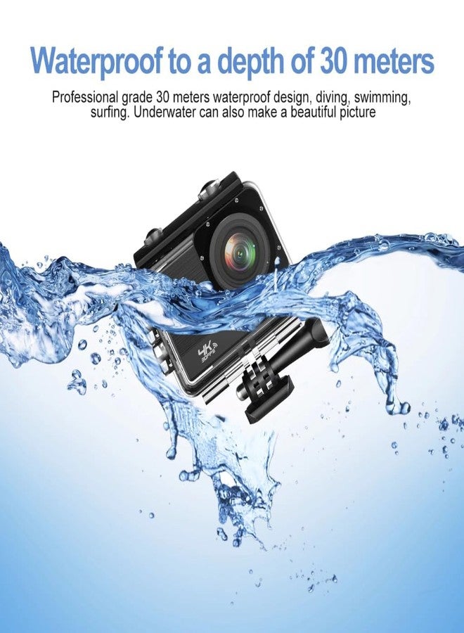 Drumstone (𝐃𝐨𝐧'𝐭 𝐌𝐢𝐬𝐬 𝐎𝐟𝐟𝐞𝐫 𝟏𝟓 𝐘𝐞𝐚𝐫𝐬 𝐖𝐚𝐫𝐫𝐚𝐧𝐭𝐲) 4K 30FPS Action Camera with Stabilization, 4X Zoom, Waterproof up to 98ft, WiFi Sports Camera for Outdoor Sports - Image 3
