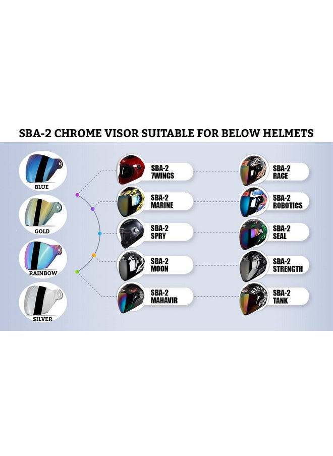 Steelbird SBA-2 Helmet Visor Compatible for All SBA-2 and SBA-3 Model Helmets (Chrome Blue Visor) - pzsku/Z5B09ED18D17410107060Z/45/_/1740982686/3b6ea247-2e3f-43bb-948a-0f7b29991e00