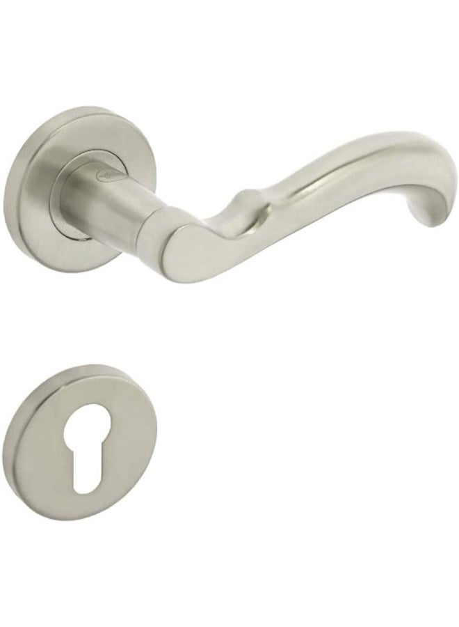 Yale Decorative Stainless Steel AISI 304 Door Handle and Rosette Set, Sara Design, Stainless Steel Finish 