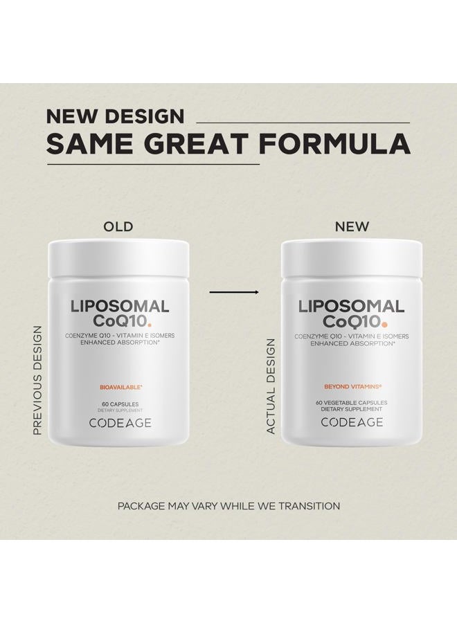 Codeage Coq10 Liposomal Supplement: 125 Mg Coenzyme Q10 With Vitamin E Isomers and Tocopherols. 2 Month Supply. 1 Capsule Per Serving. Liposomal Supply. Vegan, Non-GMO & Gluten Free - Image 3