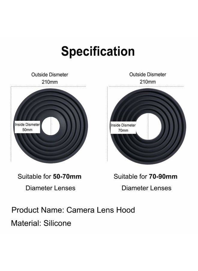 STSEETOP Camera Lens Hood Collapsible Reversible Filter Thread Rubber Digital Hood DSLR Cap Shade (For 70-90mm Lens)  - Image 4