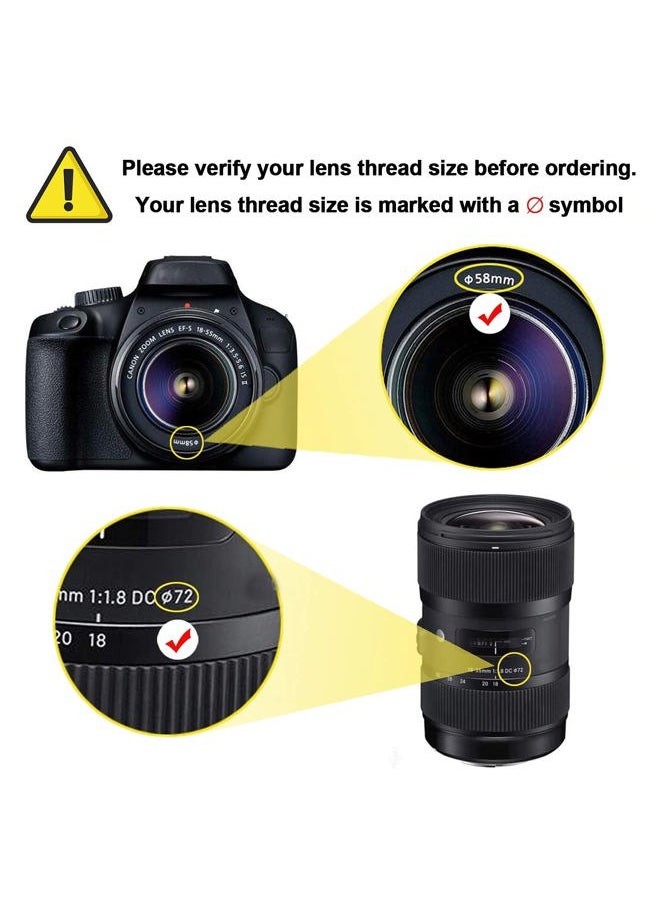 STSEETOP Camera Lens Hood Collapsible Reversible Filter Thread Rubber Digital Hood DSLR Cap Shade (For 70-90mm Lens)  - Image 3