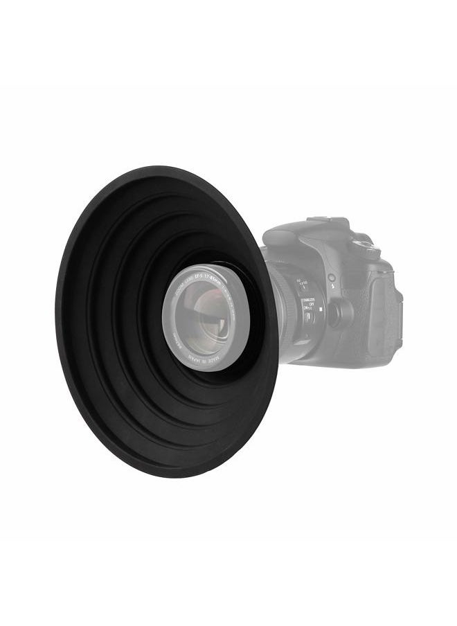 STSEETOP Camera Lens Hood Collapsible Reversible Filter Thread Rubber Digital Hood DSLR Cap Shade (For 70-90mm Lens)  - Image 2