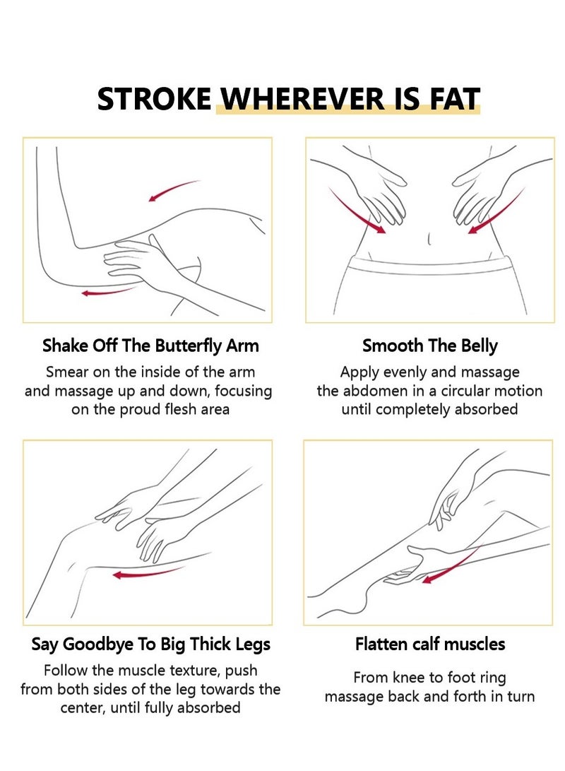 فايبرنت جلامور كريم تنحيف مضاد للسيلوليت، لوشن للجسم، منشط للخصر والبطن، زيوت طبيعية مرطبة، 80 غرام - Image 2