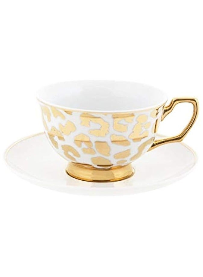 Cristina Re Cristina Re Louis Leopard Signature Tea Cup, Gold 220 ml Capacity, 63579 
