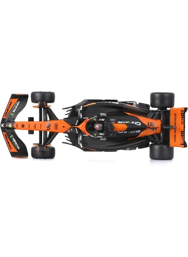 Bburago 1:43 Formula (with helmet & plastic stand) - McLaren Team MCL38 (Miami GP) (2024) – Remote Control Toy for Kids Ages 6+ - Image 3