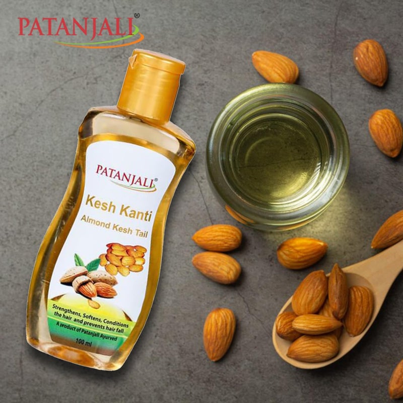 patanjali Kesh Kanti Almond Hair Oil - 100ml / 3.38 fl oz - Image 5