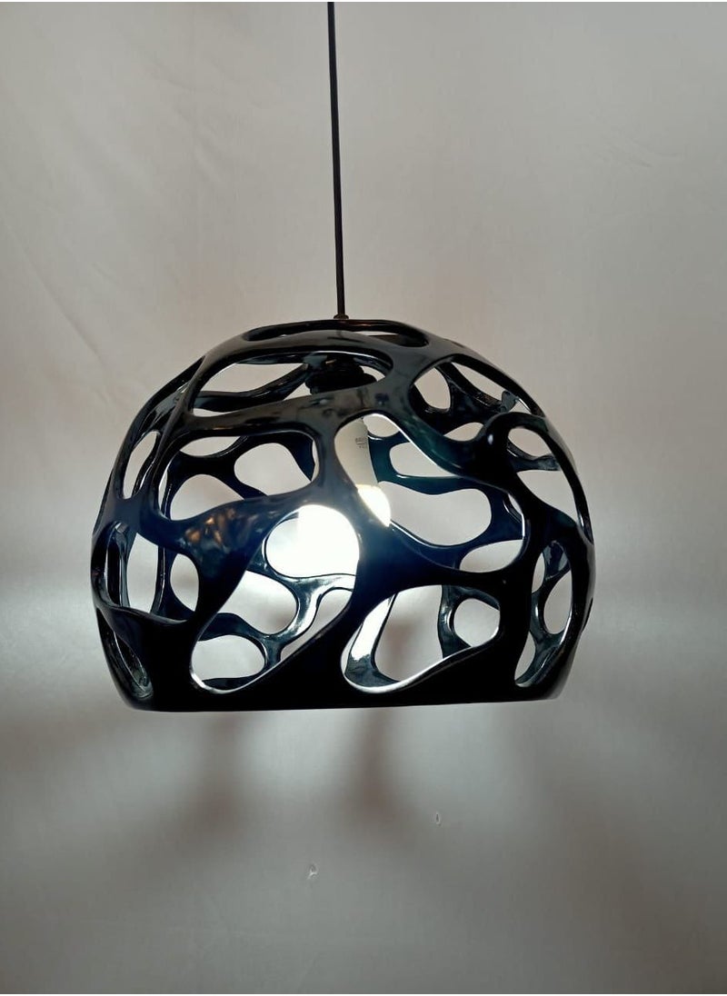 Generic Creative Round Single Head Mini Hollow Chandelier LED Chandelier Modern Simple Handmade Interesting Kitchen Living Room Pendant Lamp  - Image 1