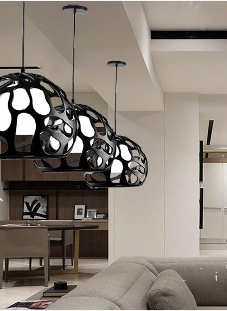 Generic Creative Round Single Head Mini Hollow Chandelier LED Chandelier Modern Simple Handmade Interesting Kitchen Living Room Pendant Lamp  - Image 2