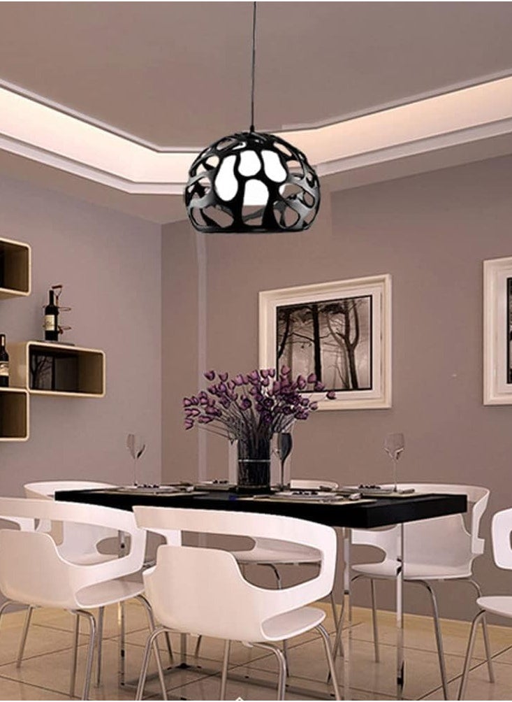 Generic Creative Round Single Head Mini Hollow Chandelier LED Chandelier Modern Simple Handmade Interesting Kitchen Living Room Pendant Lamp  - Image 3