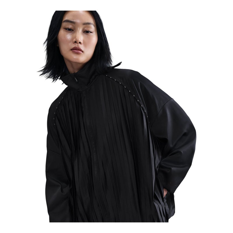 Nike (WMNS) Nike Pleated Tracksuit Jacket Asia Sizing 'Black' - Image 1