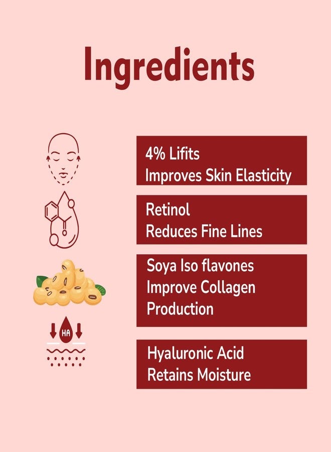 Dermistry Instant Skin Lifting Firming Tightening 4% Liftis Retinol Collagen Boost Day Night Anti Aging Face Serum & SPF 30 Cream For Ageing Wrinkles Dark Circles Fine lines Men Women Dry Oily Skin - Image 2