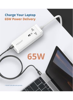 بيجانت سلك تمديد طاقة 65 وات مع USB ، 2x USB-C PD ، 2x USB-A QC مهايئ شاحن سريع ، منفذ مقبس توصيل عالمي أحادي الاتجاه ، واقي تصاعد الشحن السريع ، شاحن USB من النوع C بطول 2 متر  - Image 4