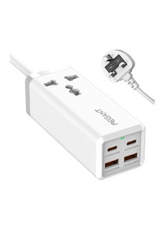 بيجانت سلك تمديد طاقة 65 وات مع USB ، 2x USB-C PD ، 2x USB-A QC مهايئ شاحن سريع ، منفذ مقبس توصيل عالمي أحادي الاتجاه ، واقي تصاعد الشحن السريع ، شاحن USB من النوع C بطول 2 متر  - Image 1