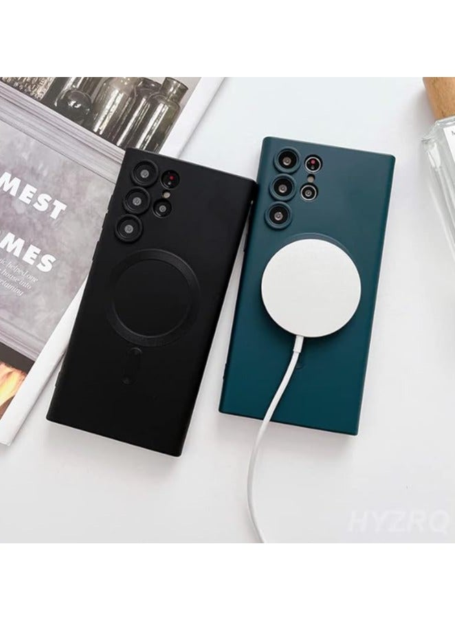 جراب متوافق مع Galaxy Note 20 Ultra مع واقي لعدسة الكاميرا (متوافق مع MagSafe) جراب واقٍ مغناطيسي مضاد للخدش ومضاد للصدمات لهاتف Samsung Galaxy Note 20 Ultra للنساء والرجال - أسود - Image 3