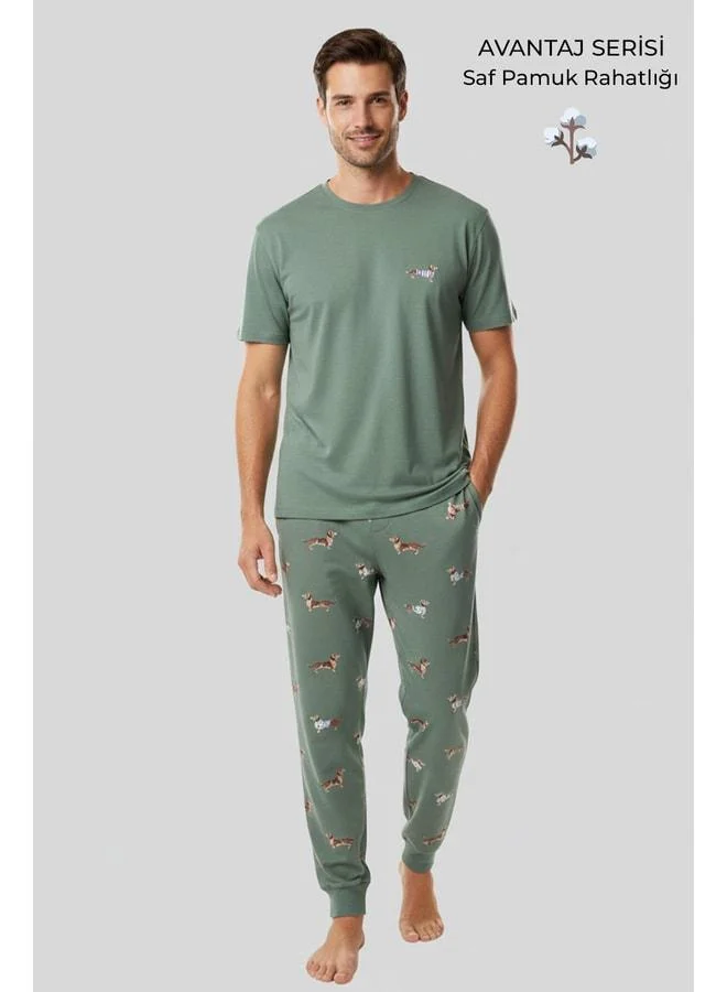 Aytuğ Cotton Short Sleeve Pajama Set – Çağla Green.