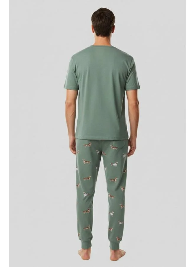 Aytuğ Cotton Short Sleeve Pajama Set – Çağla Green.