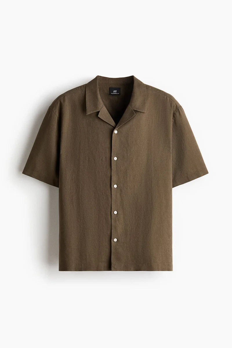 H&M  Relaxed Fit Linen-blend resort shirt for Men | Best Price UAE