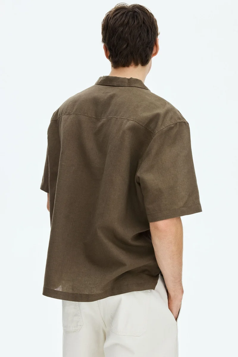 H&M  Relaxed Fit Linen-blend resort shirt for Men | Best Price UAE