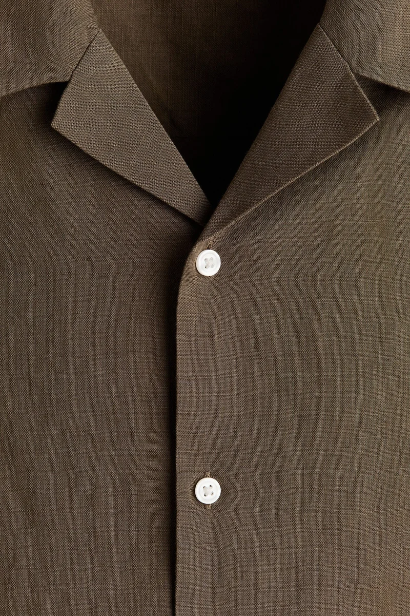 H&M  Relaxed Fit Linen-blend resort shirt for Men | Best Price UAE