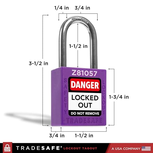 TRADESAFE Lockout Tagout Locks Set - 10 Purple Keyed Alike Padlocks, 2 Keys Per Lock, OSHA Compliant Loto Locks for Lock Out Tag Out Stations, Premium Grade - Image 2