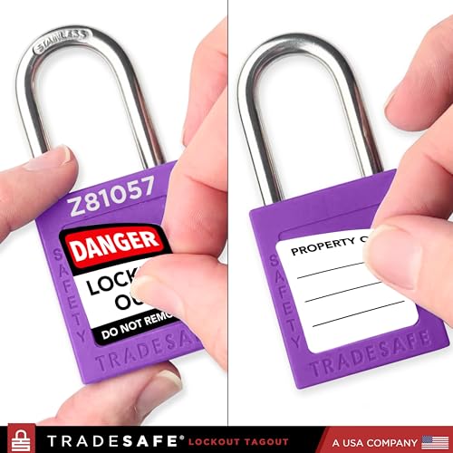 TRADESAFE Lockout Tagout Locks Set - 10 Purple Keyed Alike Padlocks, 2 Keys Per Lock, OSHA Compliant Loto Locks for Lock Out Tag Out Stations, Premium Grade - Image 4