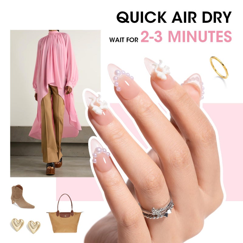 GELLEN Clear Pink Nail Polish, Sheer Pink Jelly Natural Regular Nail Polish Quick Dry Summer 6 Light Colors Set for Acrylic Natural Nails Home Salon, Chip Resistant, Non UV Gel, Hema Free, Non Toxic - Image 3