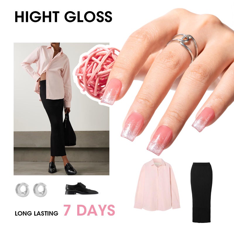 GELLEN Clear Pink Nail Polish, Sheer Pink Jelly Natural Regular Nail Polish Quick Dry Summer 6 Light Colors Set for Acrylic Natural Nails Home Salon, Chip Resistant, Non UV Gel, Hema Free, Non Toxic - Image 4