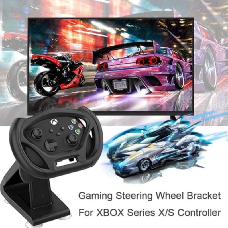 منصة عجلة سباق الألعاب لوحدات تحكم Xbox Series S/X: بلاستيك ABS، أسود، ثبات كوب الشفط ذو 4 طاولات - Image 3