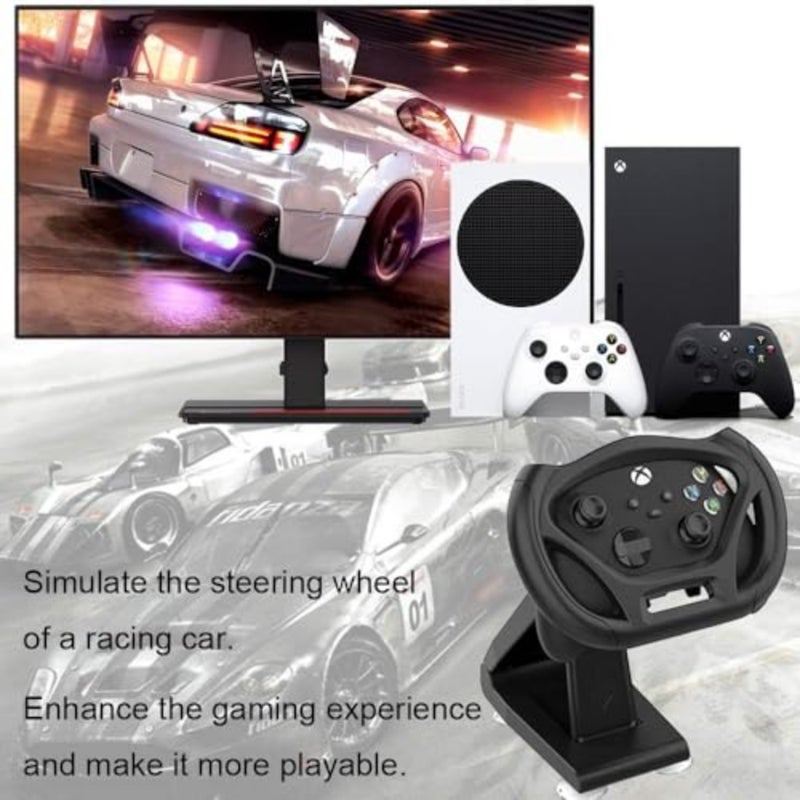 منصة عجلة سباق الألعاب لوحدات تحكم Xbox Series S/X: بلاستيك ABS، أسود، ثبات كوب الشفط ذو 4 طاولات - Image 2