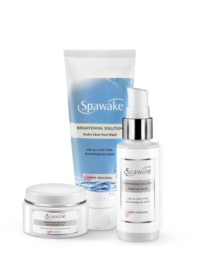 Spawake Skin Care Kit Brightening Face Wash And Face Serum And Night Cream 150G Pack of 3 - Image 1