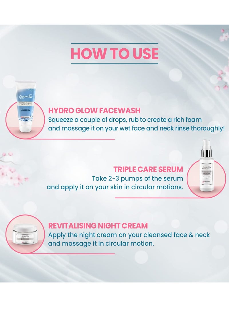 Spawake Skin Care Kit Brightening Face Wash And Face Serum And Night Cream 150G Pack of 3 - Image 3