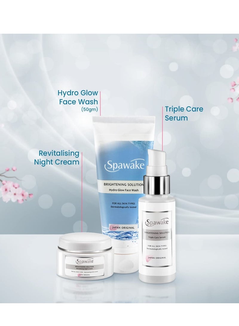 Spawake Skin Care Kit Brightening Face Wash And Face Serum And Night Cream 150G Pack of 3 - Image 2