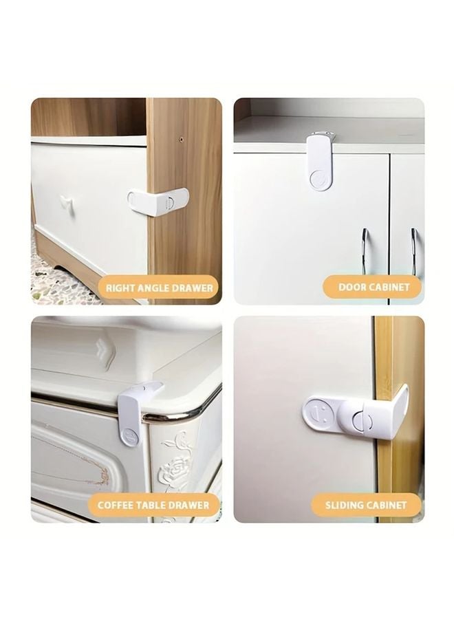 5Pcs Black No Drill Safety Locks Anti Pinch Cabinet Latches Easy Install Push To Lock - Image 5