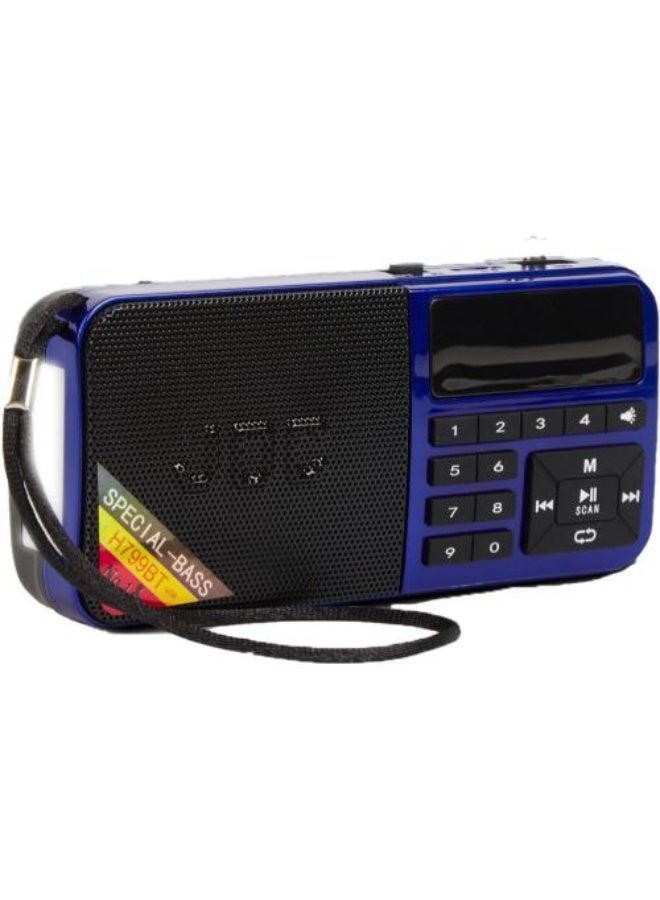 جوك راديو جوك إف إم محمول، متعدد الوظائف، شاشة LED، يدعم تقنية البلوتوث، شحن USB، إضاءة LED، متعدد الألوان، H799bt - Image 1