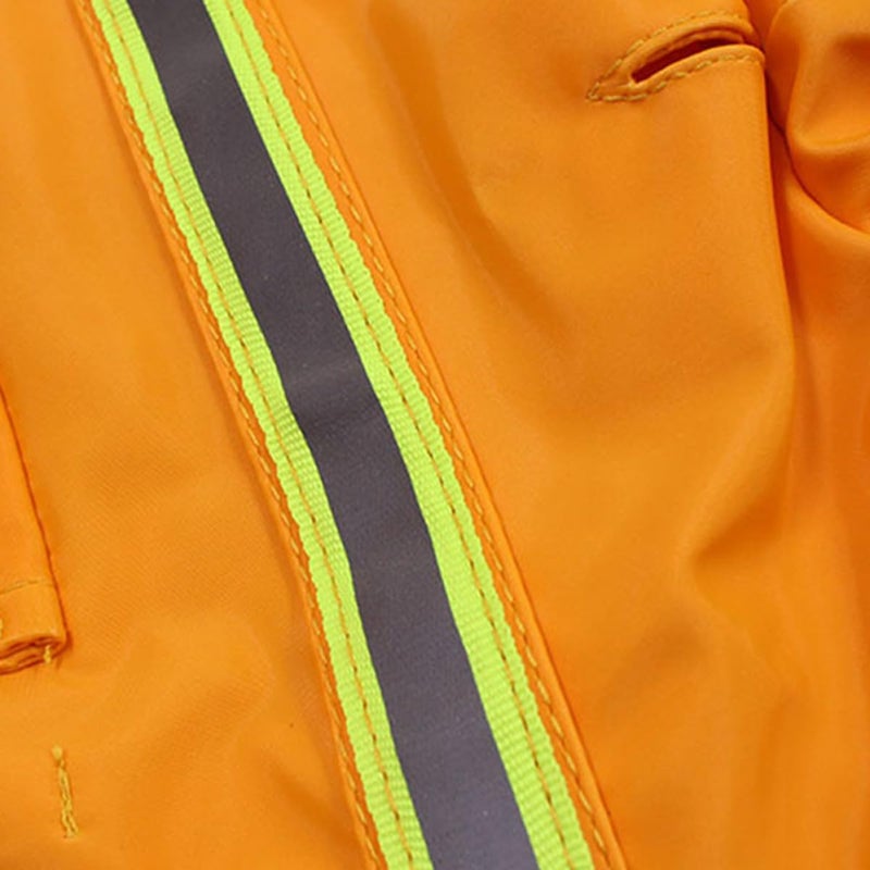 XL Orange Dog Rain Jacket Waterproof Adjustable Reflective Strap Lightweight Puppy Raincoat - Image 5