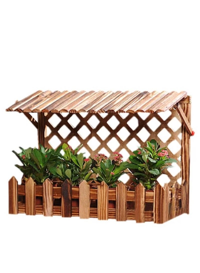 DubaiGallery ديكور سلة زهور معلقة على الحائط، بني - Image 2