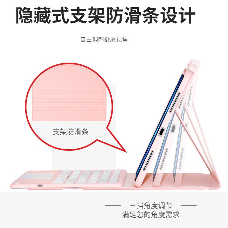 حافظة سامسونج تاب باللون أزرق مع غطاء حماية ووظيفة حامل وحمل يومي للتابلت بوظيفة حامل Samsung Tab Keyboard بلوحة مفاتيح متوافقة مع Samsung Galaxy Tab S9 FE / Samsung Galaxy Tab A8 - Image 5