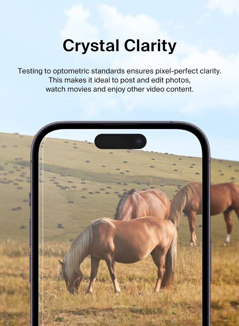 BORTONY Double Screen Protector for 14 Pro (6.1 inch) Premium HD Clear Tempered Glass Anti-Scratch Anti-Fingerprints Bubble-Free Ultra Resistant Compatible with Apple iPhone 14 Pro - Image 5