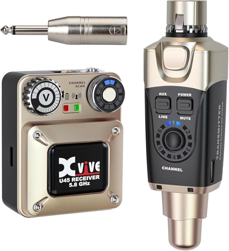 Xvive U45 Wireless in Ear Monitor System 5.8ghz IEM System Transmitter and bodypack Receiver for Studio, Band Rehearsal, Live Performance, Channel Scan Mode - Image 1