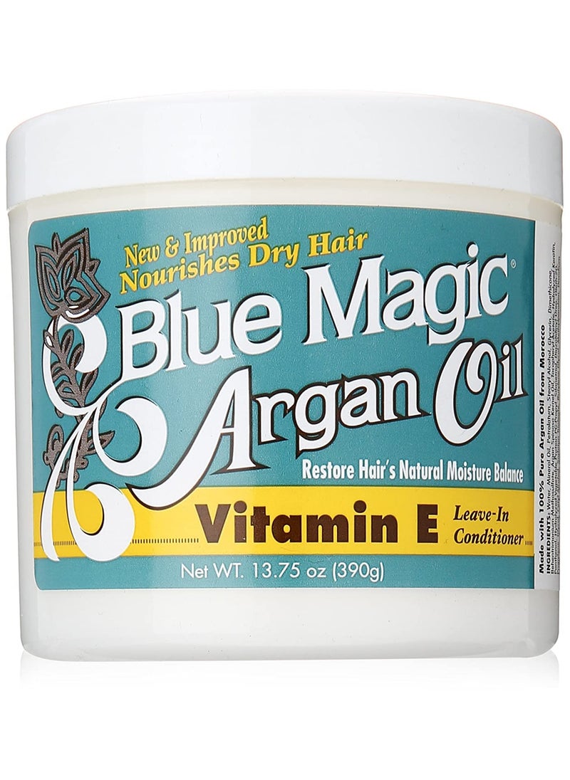 BLUE MAGIC - BLUE MAGIC Argan Oil & Vitamin-e Leave-in Conditioner 13.75 Oz, Blue (BLMARG) - Image 1