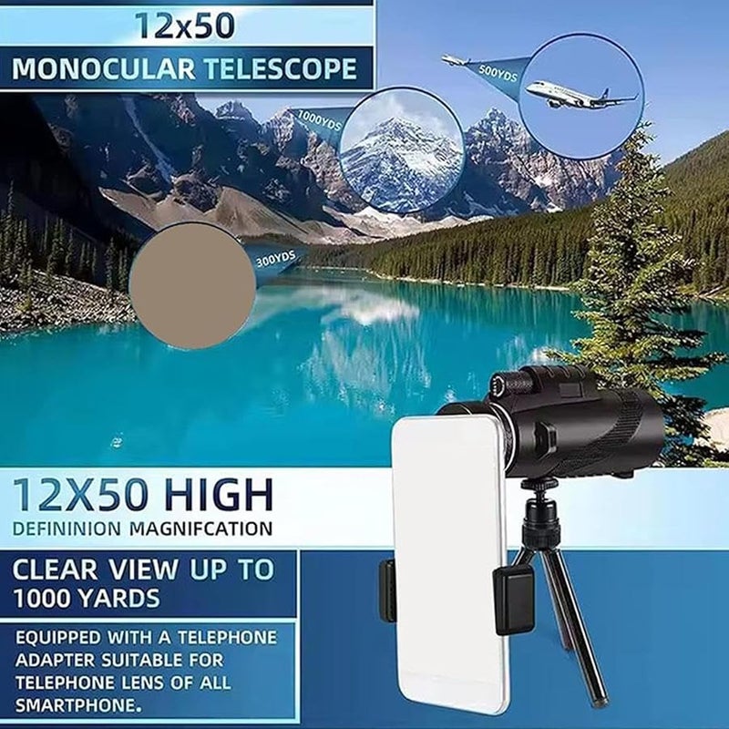 High Power Monocular Telescope with Smartphone Holder for Outdoor Bird Watching - Image 3