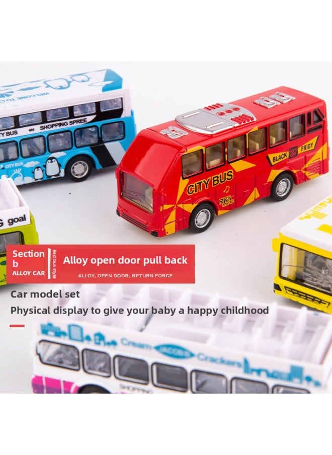Generic - Bar-mounted Meiba Simulation Mini City Bus Children's School Bus Alloy Toy Car Model Wholesale-Color:No School Bus-Paragraph B - Image 1